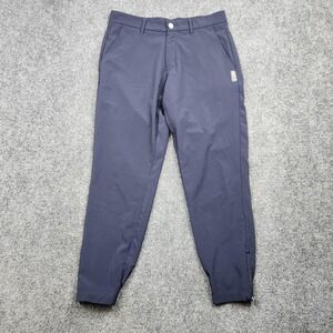 Primo Pants Mens 30 Short Blue Stretch Jogger Zip Hem Cuffed Casual Golf Travel